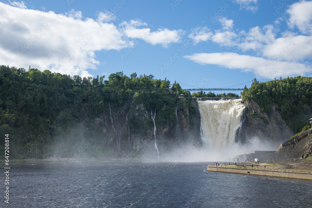 Beautiful view of Montmorency Waterfall in Canada Beautiful view of Montmorency Waterfall in Canada