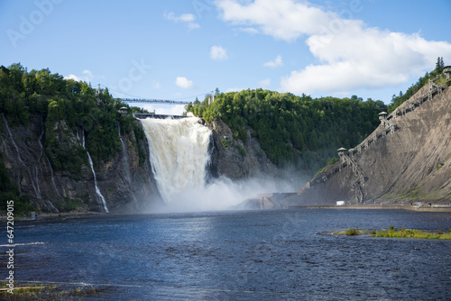 Beautiful view of Montmorency Waterfall in Canada