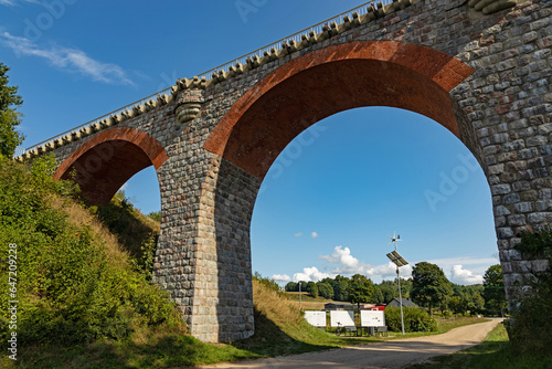 Historic railway viaduct near Glaznoty in Poland photo