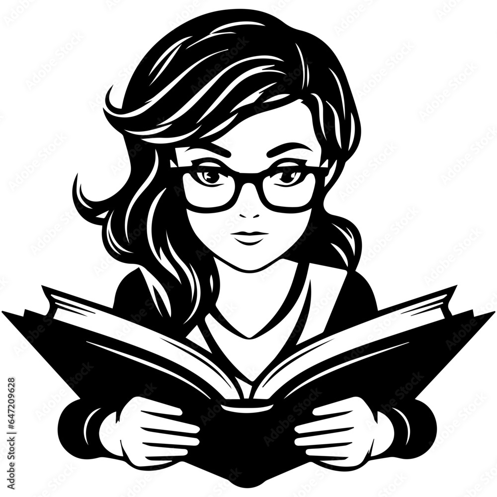 reading book girl silhouette reading book girl silhouette