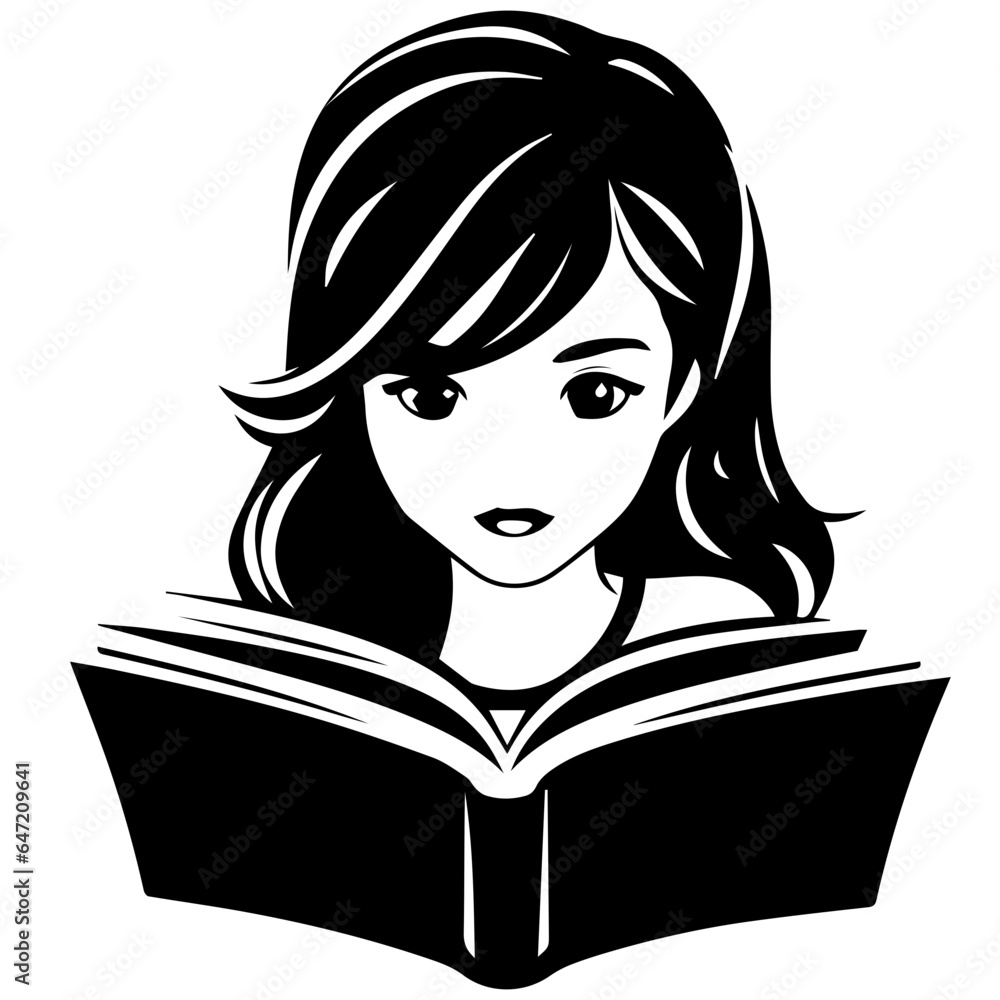 reading book girl silhouette reading book girl silhouette