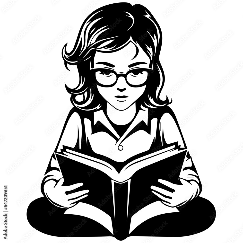 reading book girl silhouette reading book girl silhouette