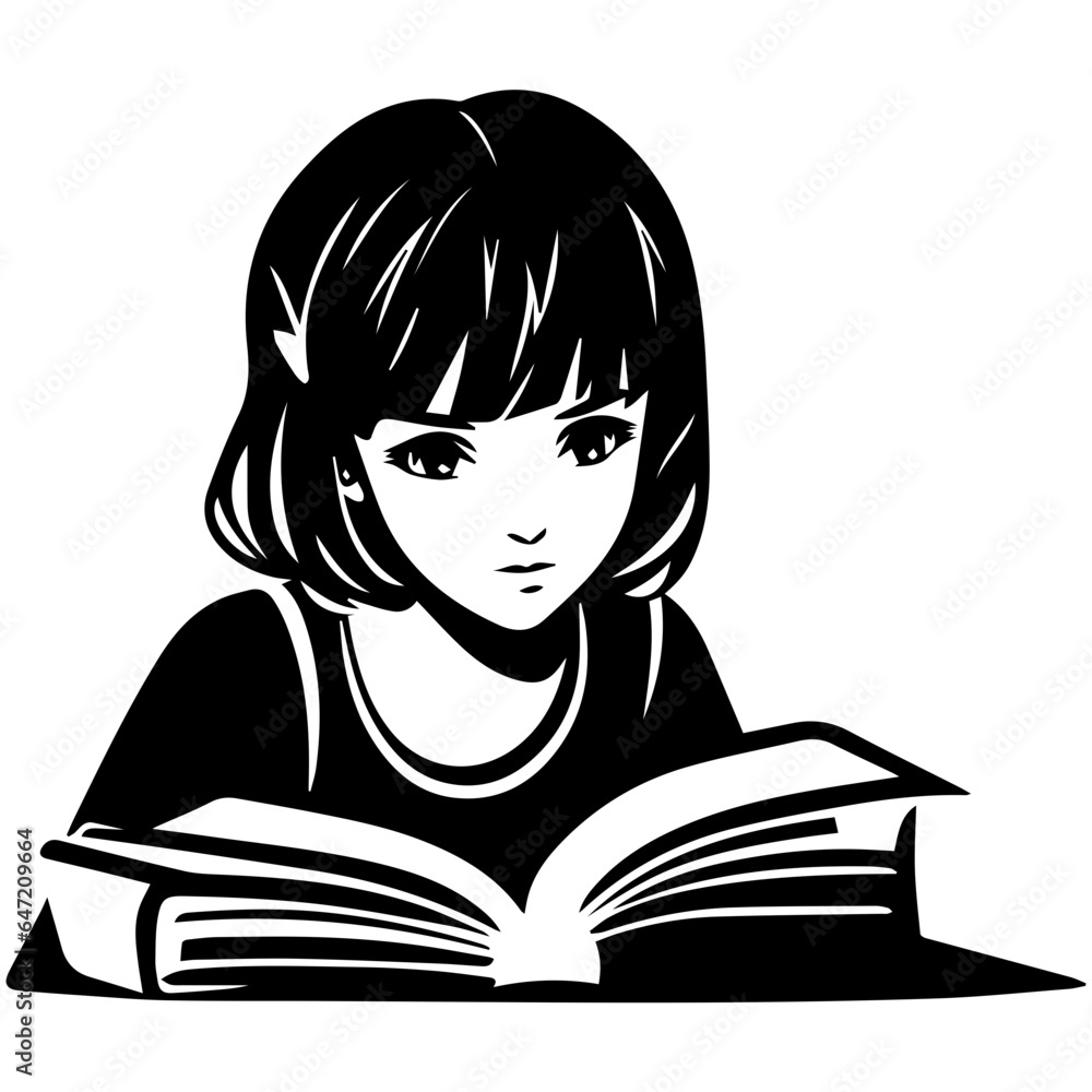 reading book girl silhouette reading book girl silhouette