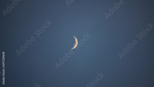 Waxing crescent moon photography. 