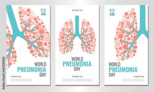 Vector Illustration of World Pneumonia Day. Use as advertising  invitation  banner  