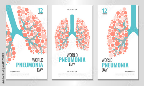 Vector Illustration of World Pneumonia Day. Use as advertising, invitation, banner,
