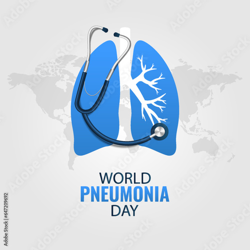 Vector Illustration of World Pneumonia Day.
