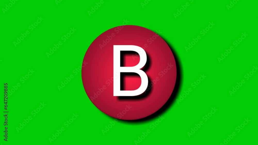 Alphabet Capital letter B on red sphere Animation Motion graphics on Green Screen for video elements Alphabet Capital letter B on red sphere Animation Motion graphics on Green Screen for video elements