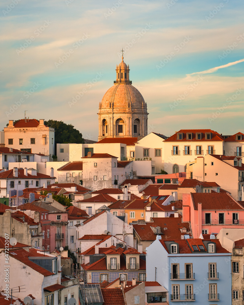 Cityscape with the famous Alfama district in Lisbon, Portugal