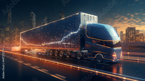 Future of cargo transportation concept Generative AI illustration