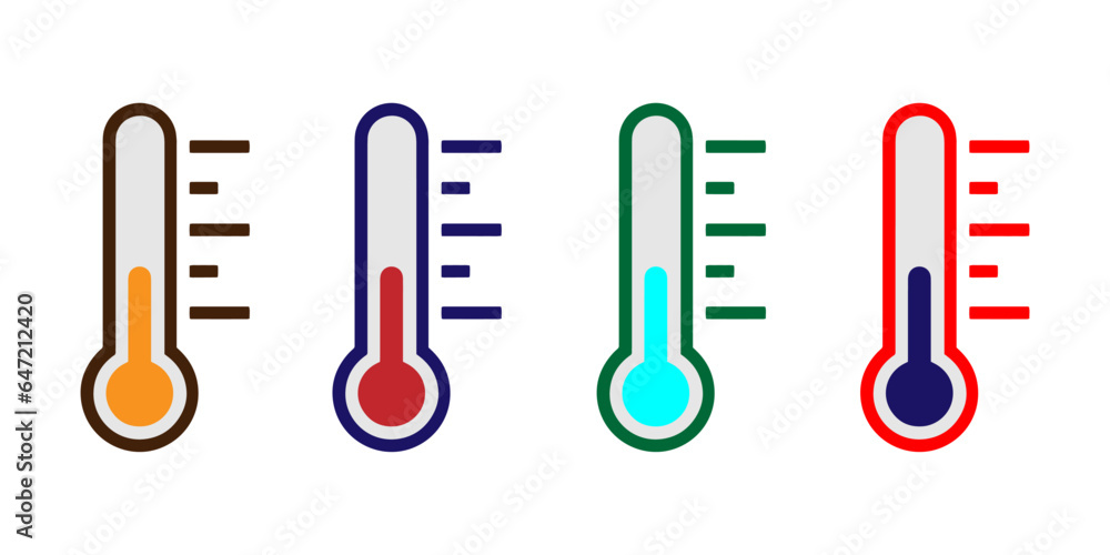 Thermometer icon vector in color design. Vector illustration - obrazy, fototapety, plakaty 