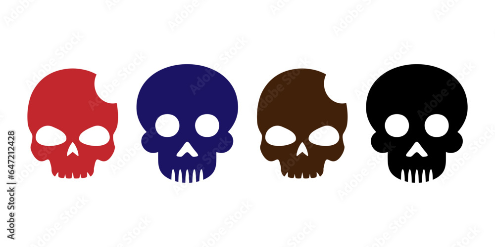 Fototapeta premium Skull icon vector in color design. Vector illustration