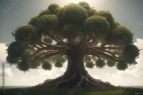 tree on the hill, generative ai