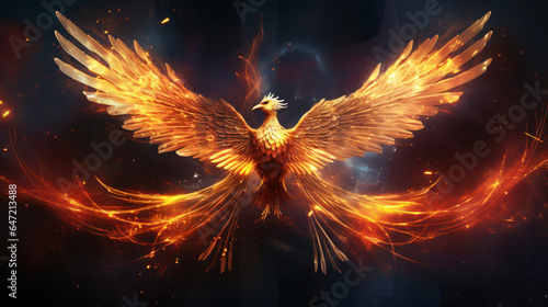 Galaxy phoenix bird Generative Ai illustration © Salman
