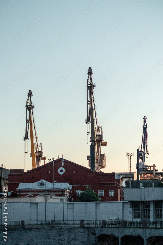 Fototapeta premium cranes in port