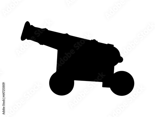 Canon silhouette vector art white background