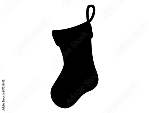 Christmas stocking silhouette vector art
