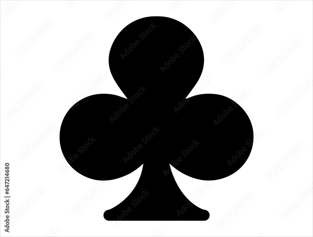 Club card silhouette vector art white background Club card silhouette vector art white background