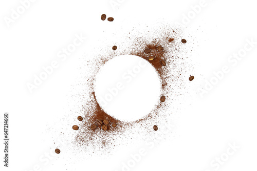 coffee beans frame isolated transparent png Fototapet