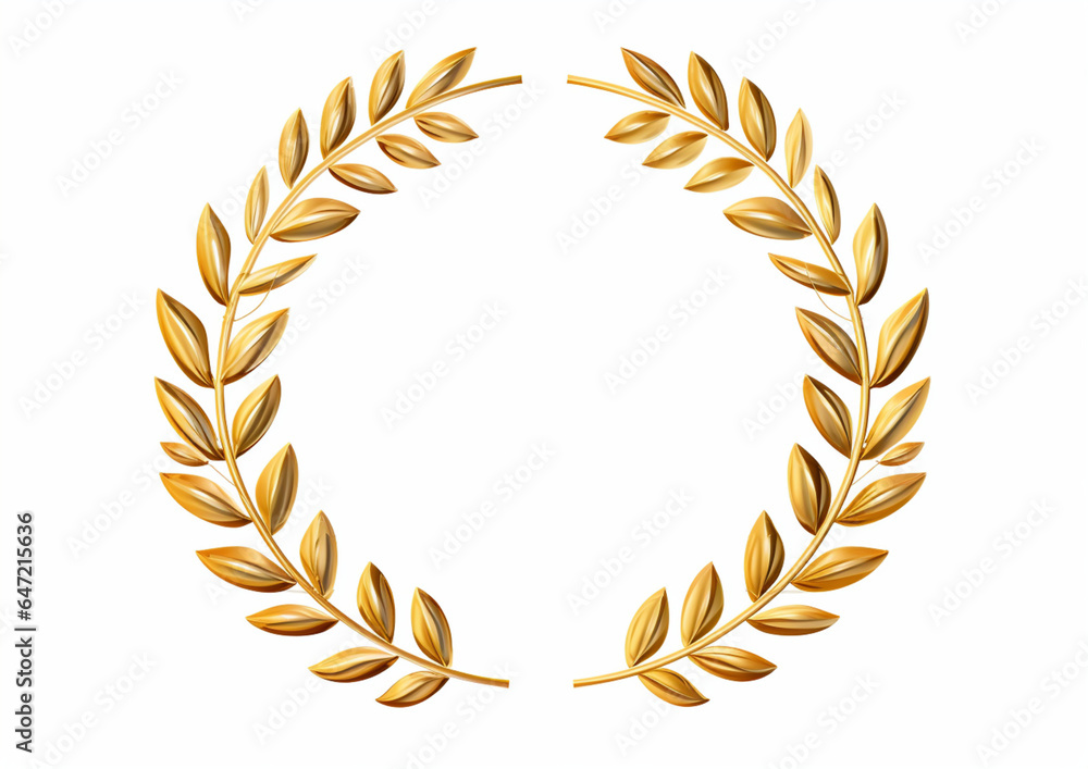 gold laurel in white background gold laurel in white background
