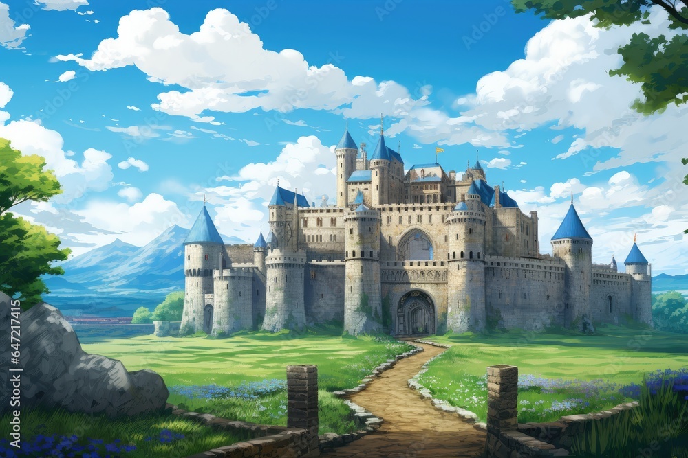 Visual Novel Medieval Castle Landscape