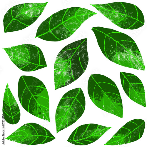 green leaves pattern. Floral illustration