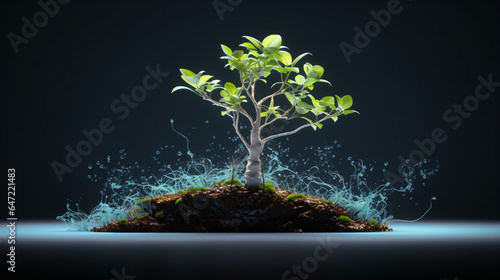 Growing new plant Generative AI illustration 
