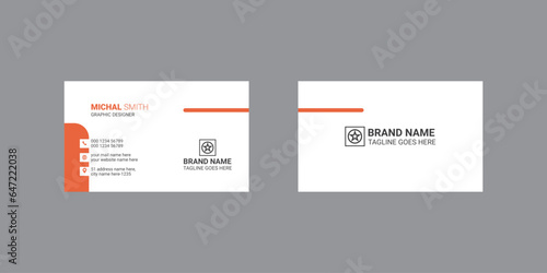 Double-sided business card design template, Clean professional business card template, visiting card, business card template.
