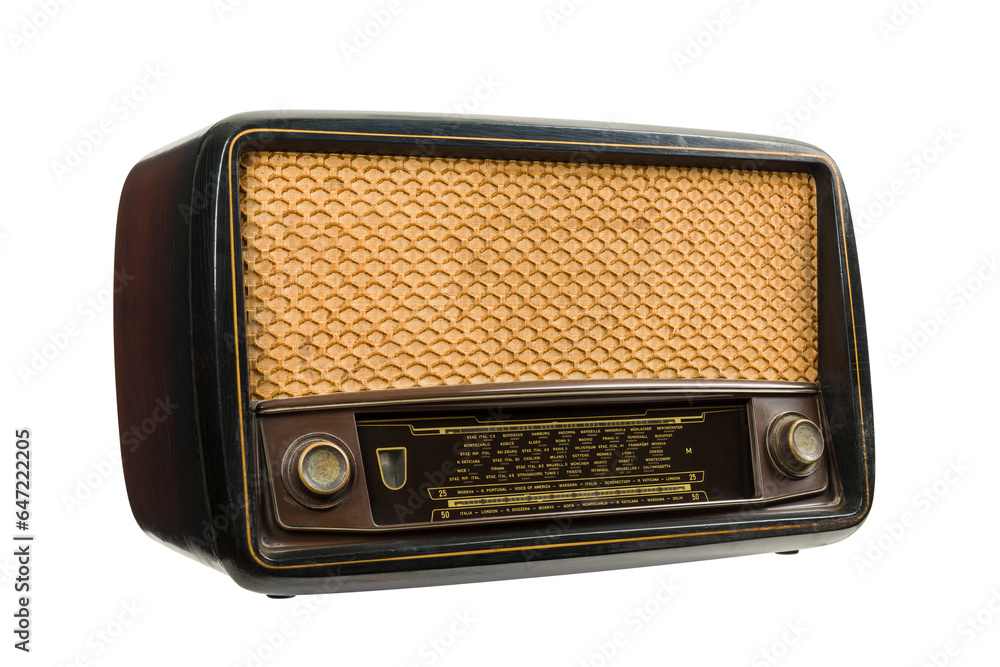 Antique radio isolated on transparent background, PNG image. Antique radio isolated on transparent background, PNG image.