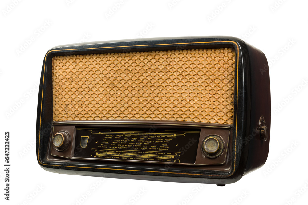 Antique radio isolated on transparent background, PNG image. Antique radio isolated on transparent background, PNG image.