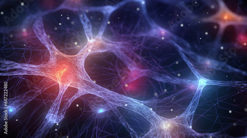 Background of the human nervous system with bright neural connections