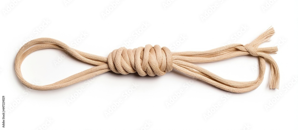 Beige rope tieback on white background Beige rope tieback on white background