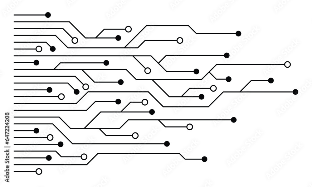 Printed circuit board. Abstract futuristic circuit board. Hi tech digital circuit board. Futuristic technology design elements. Vector illustration