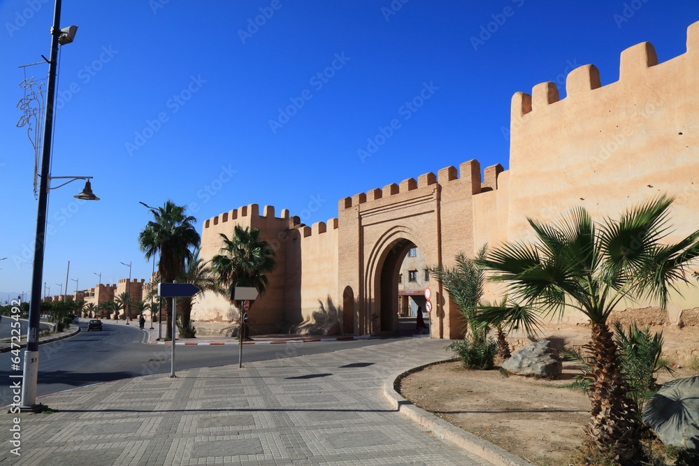 Fototapeta premium Taroudant city gate in Morocco. Landmark monument.