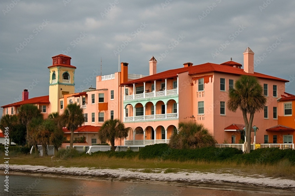 Hotel on Florida's west coast near St. Petersburg. Generative AI
