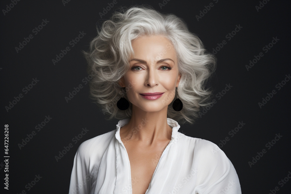 Woman portrait person smile white senior happy caucasian mature female adult face Woman portrait person smile white senior happy caucasian mature female adult face