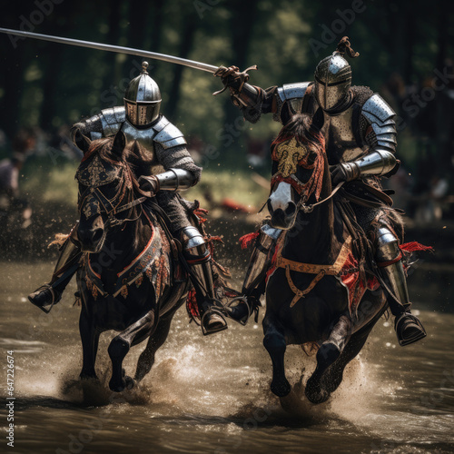 knight in armour knight riding horse © Piotr