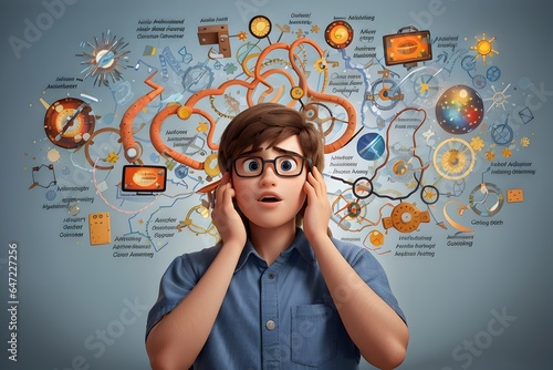 Attention-deficit/hyperactivity disorder, difficulty concentrating, impulsivity, and hyperactivity.