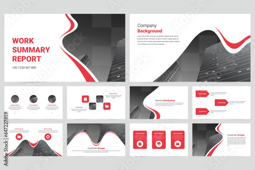 Red creative modern business company slide presentation template