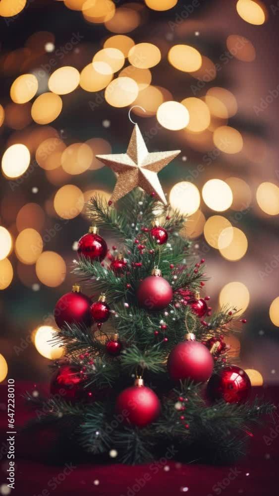 Vertical Video A Christmas Tree with Star. Beautiful 3d Cartoon Animation. Animated Greeting Card New Years Eve. Vertical Video A Christmas Tree with Star. Beautiful 3d Cartoon Animation. Animated Greeting Card New Years Eve.