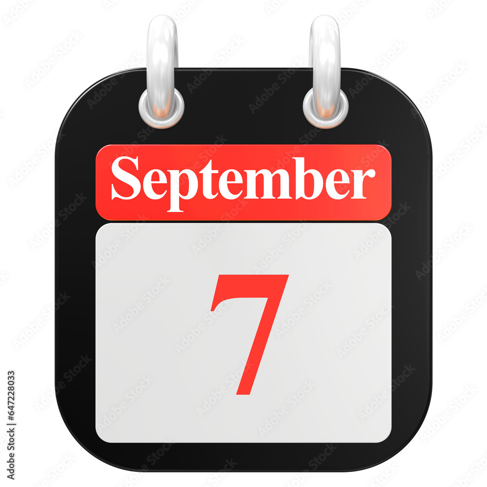 calendar month of day 3d render