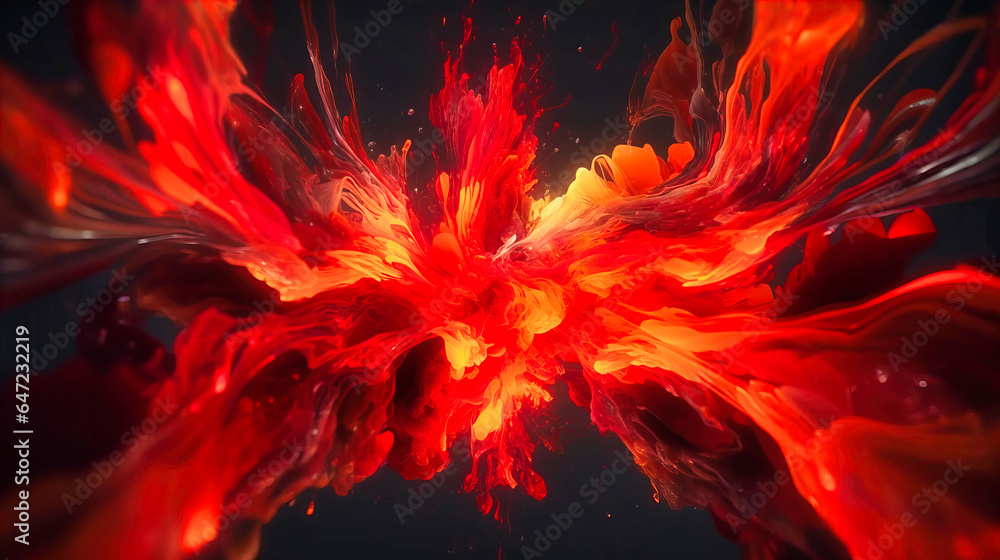 Abstract Red and Orange Fractal Motion Graphics: Dynamic Visuals