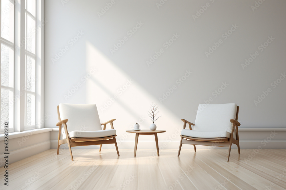 Fototapeta premium Minimal modern living room