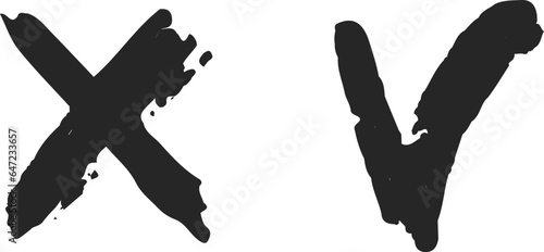 Check mark vector, Set check mark and cross. Vector illustartion.