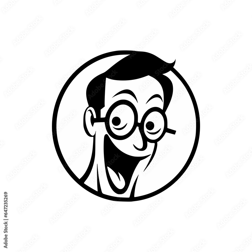 simple comedy man logo vector illustration template design