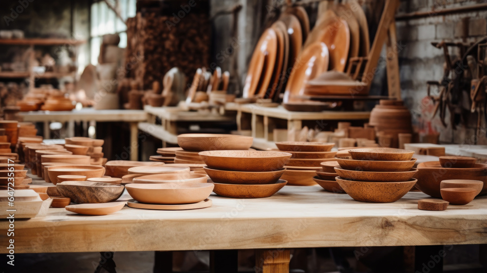 Workshop for the manufacture of wooden utensils.
