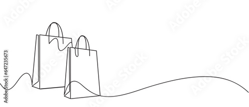 Shopping bag vector line Art style eps 10