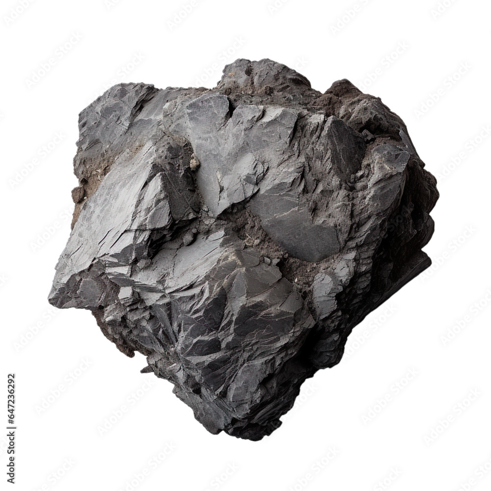 top view of volcanic andesite rock isolated on a transparent white background