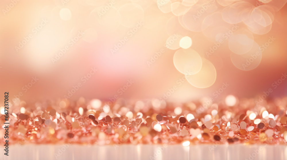 Rose gold and pink glitter Defocused abstract holiday