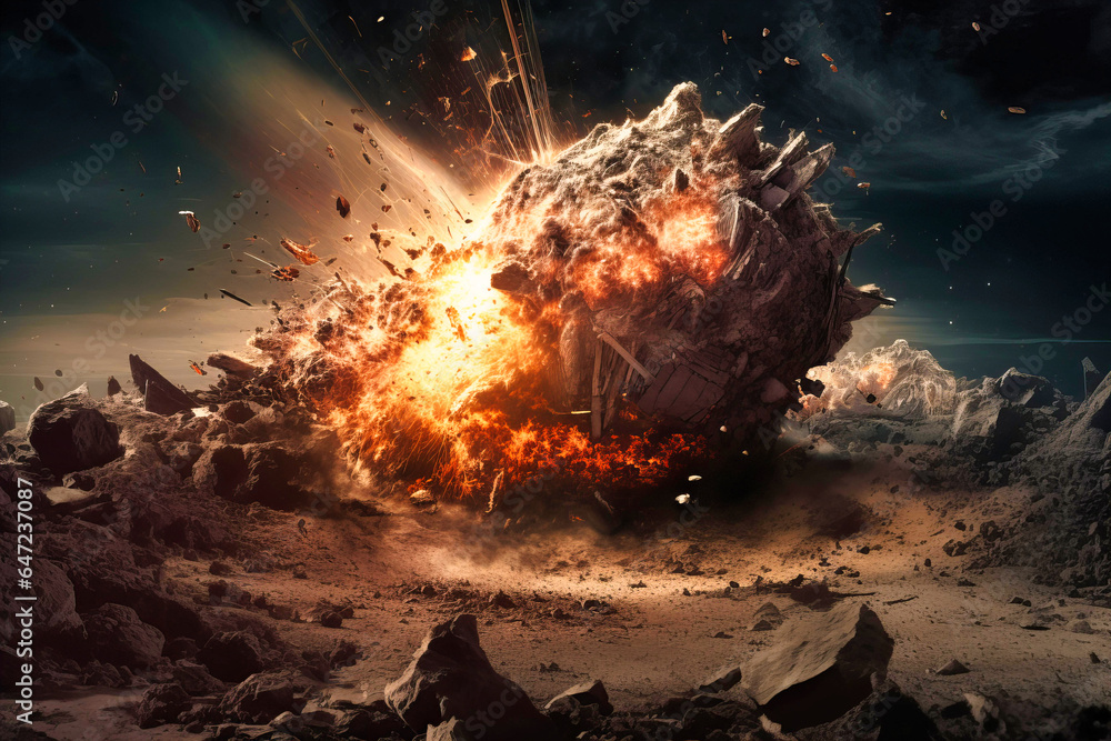 Earth Exploding into Rubble: Cataclysmic Destruction Scene
